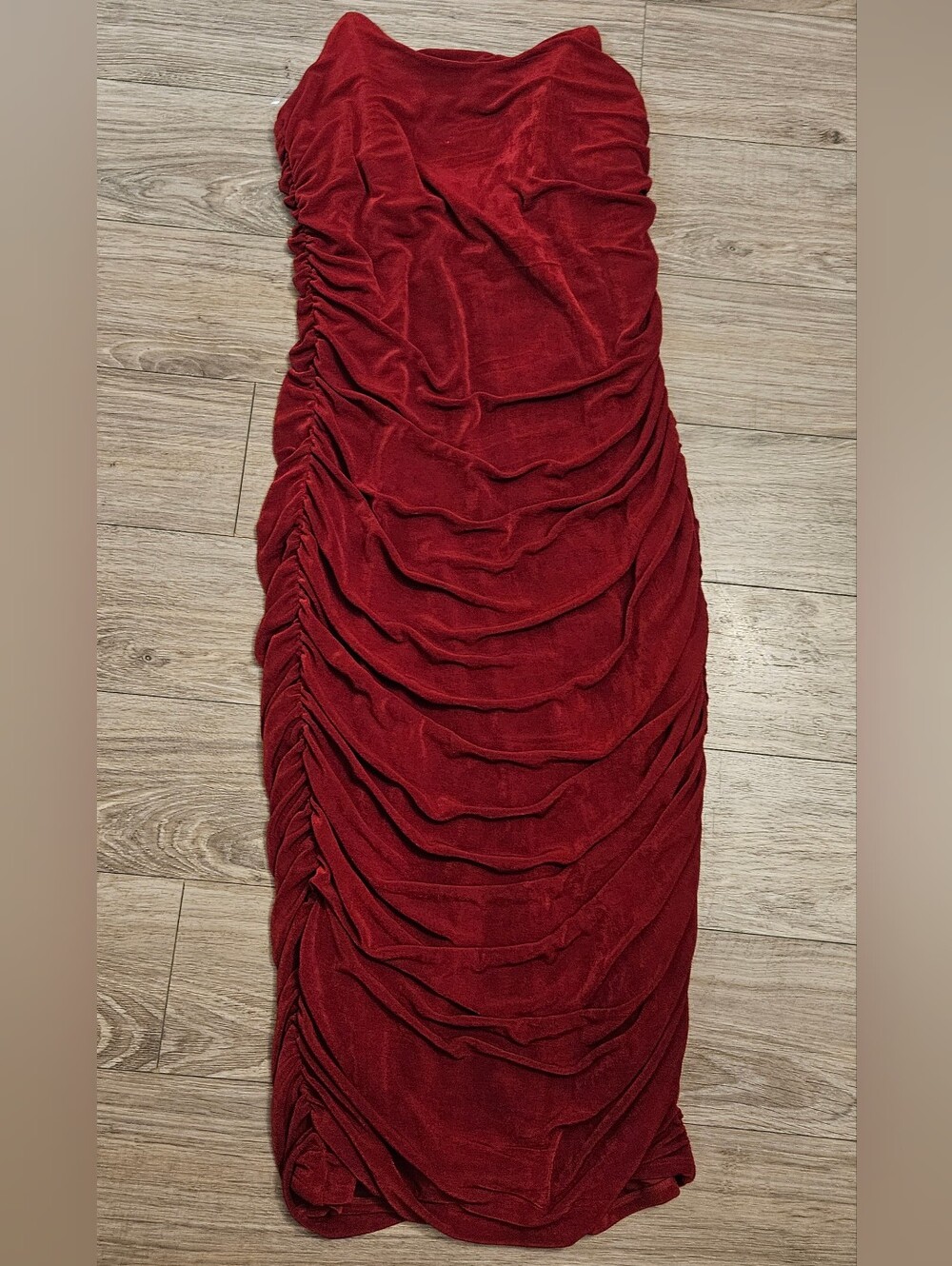 Ruched Burgundy Bodycon Dress Size 2X